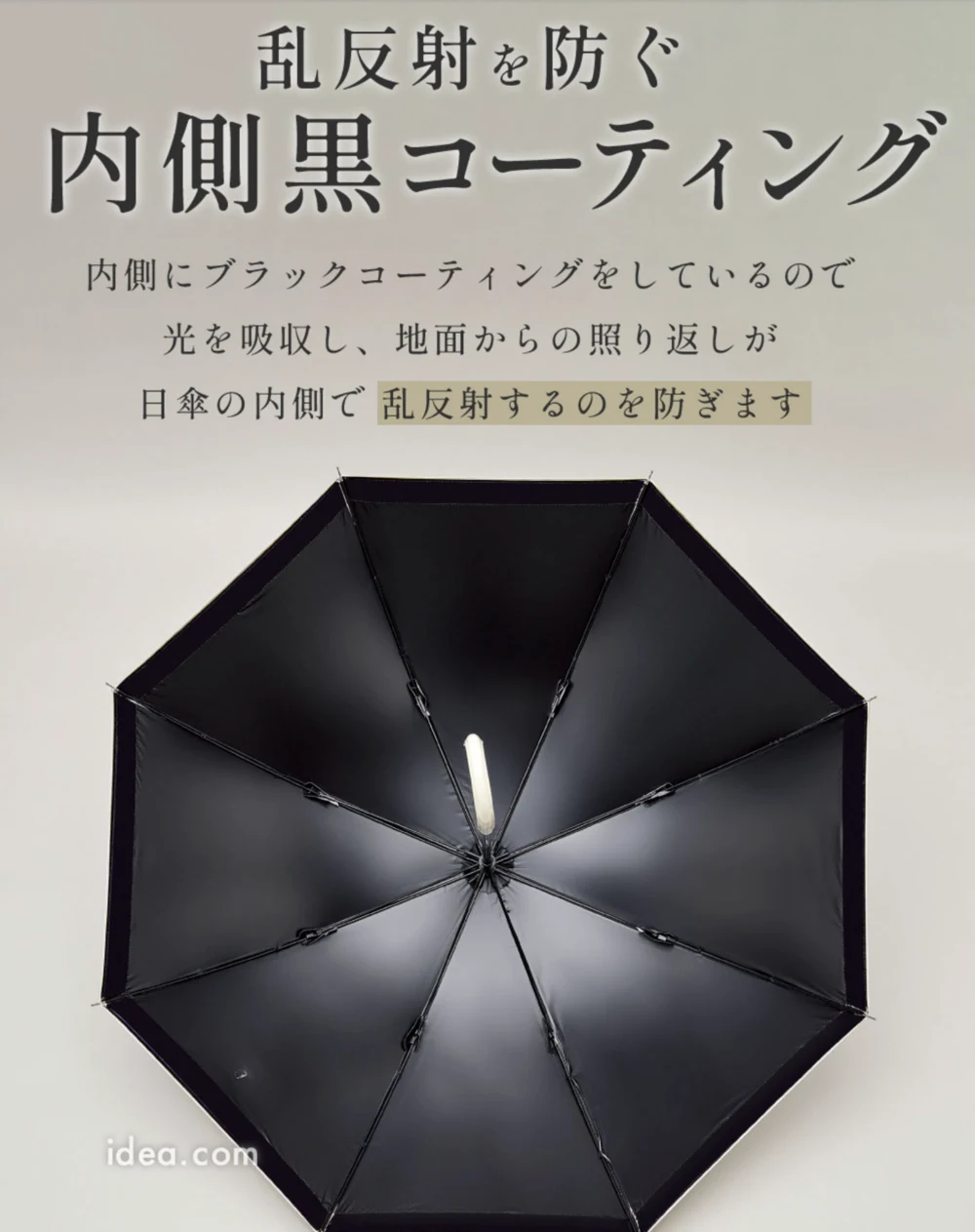 乱反射を防ぐ内側の黒コーティング