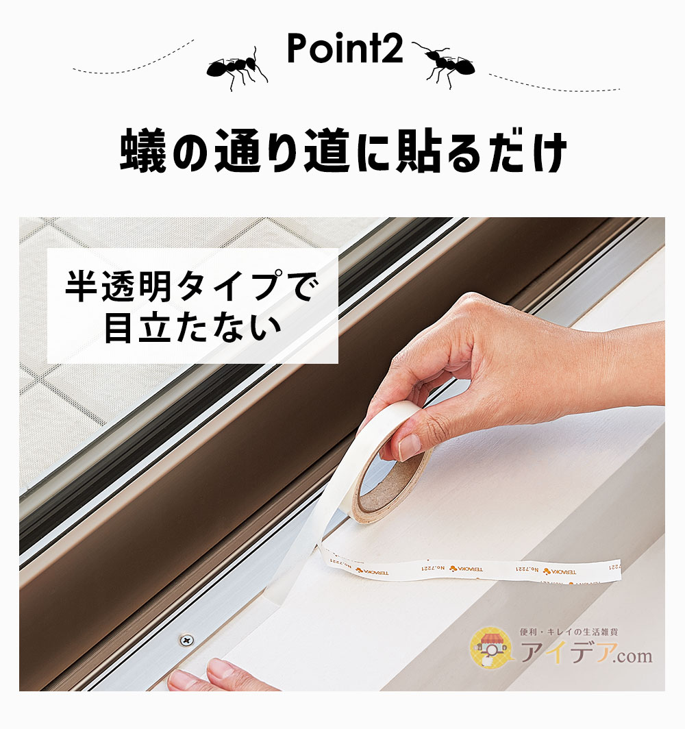 蟻の通り道に貼るだけ