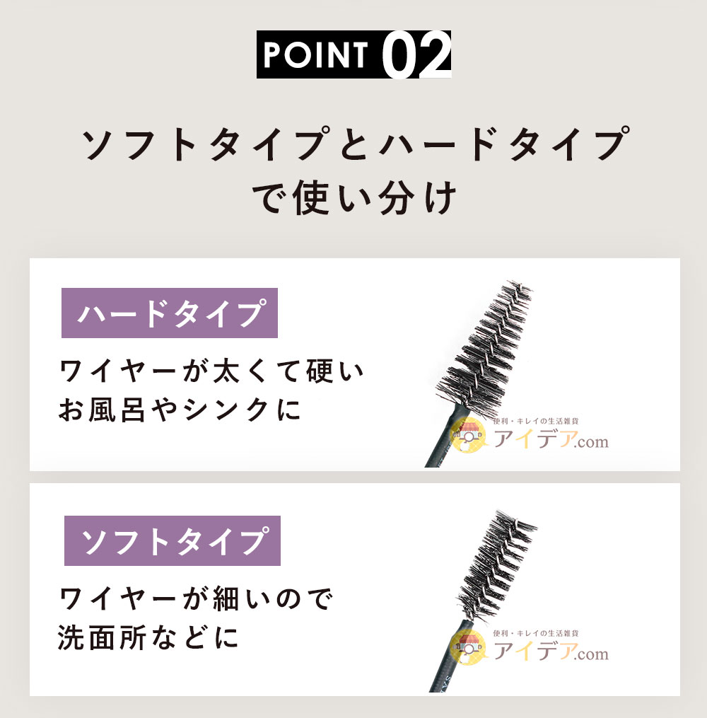 ソフトタイプとハードタイプで使い分け