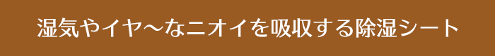 湿気やイヤ～なニオイを吸収する除湿シート