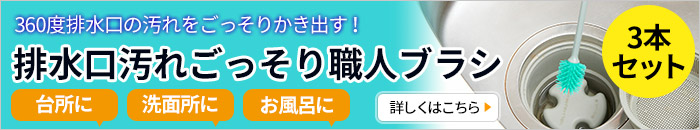排水口汚れごっそり職人ブラシ(3本組)