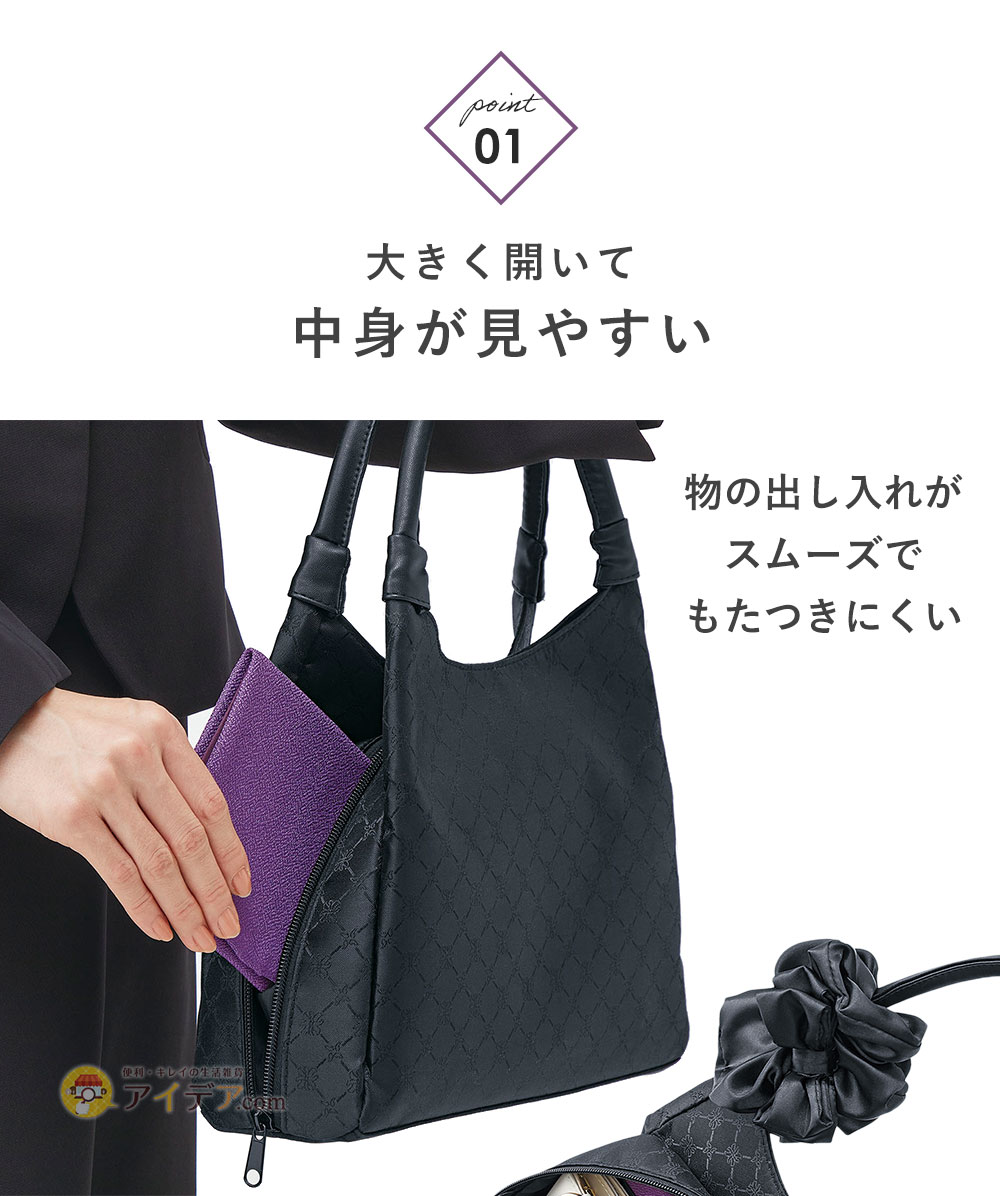 大きく開いて中身が見やすい
