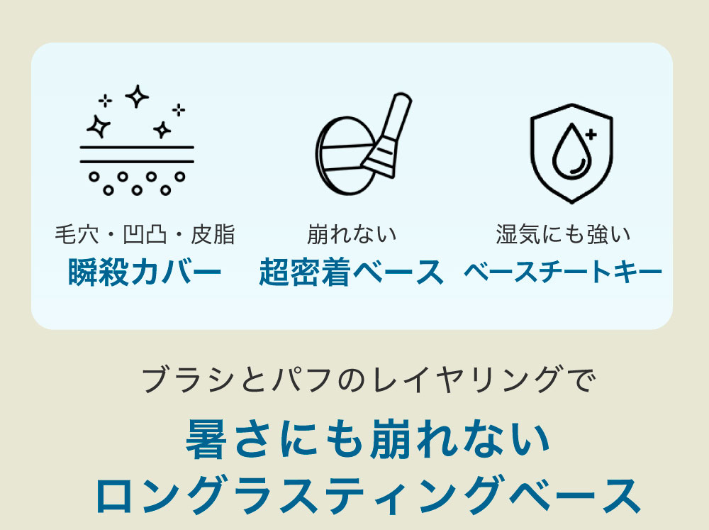 暑さにも崩れないロングラスティングベース