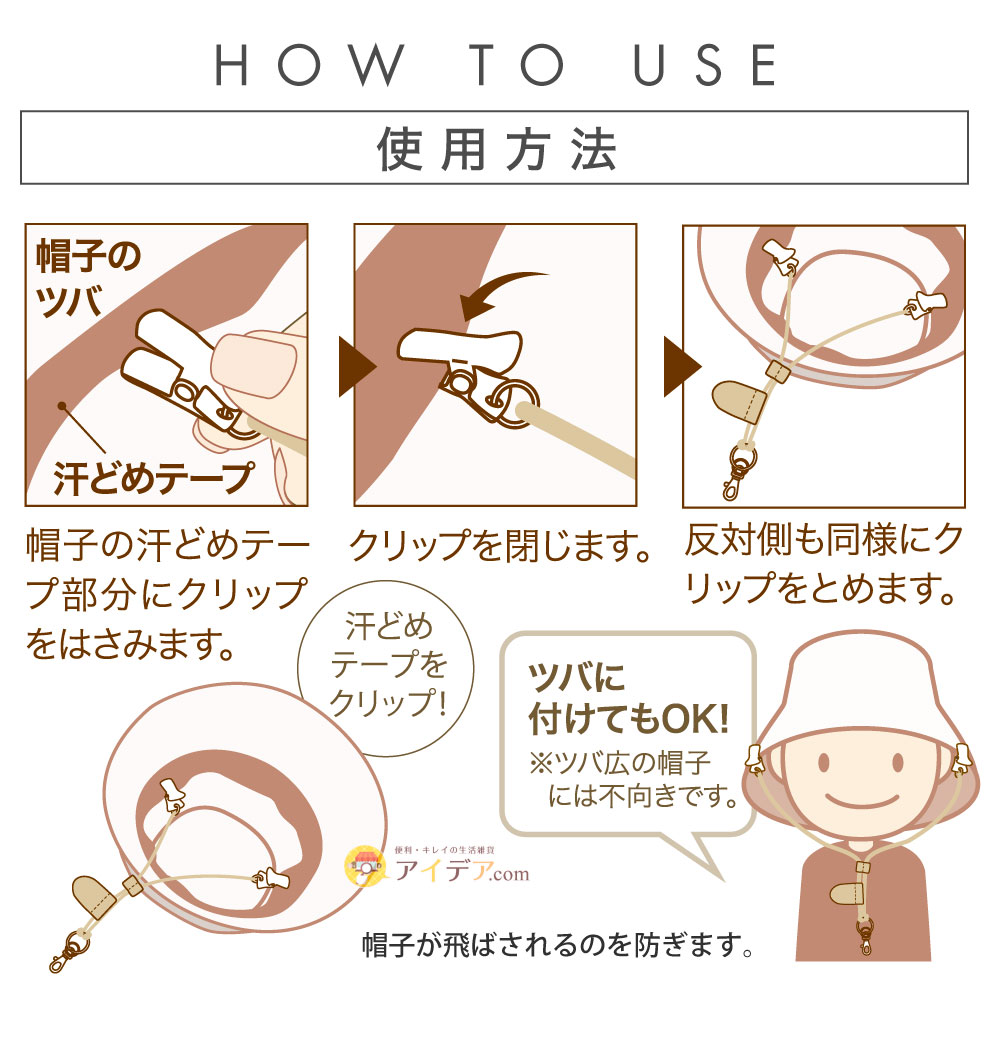 ハットコードにもなるマルチホルダー:ご使用方法