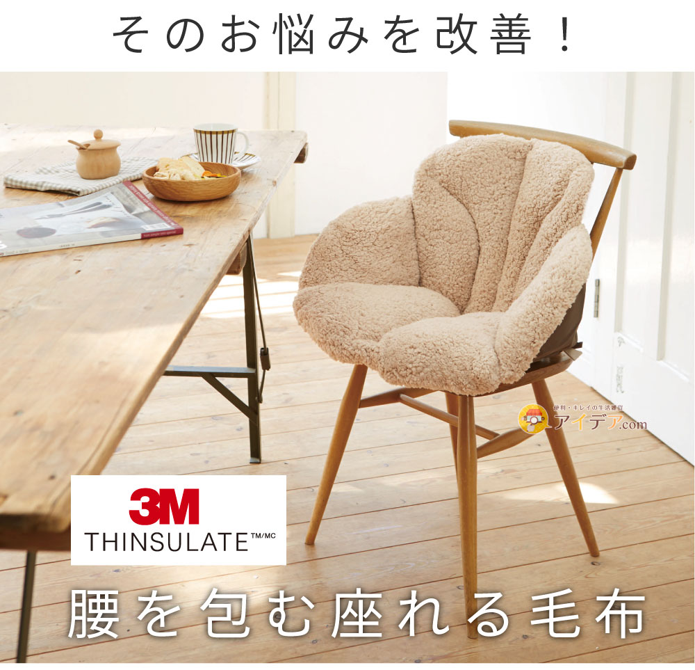 腰を包む座れる毛布：そのお悩みを改善