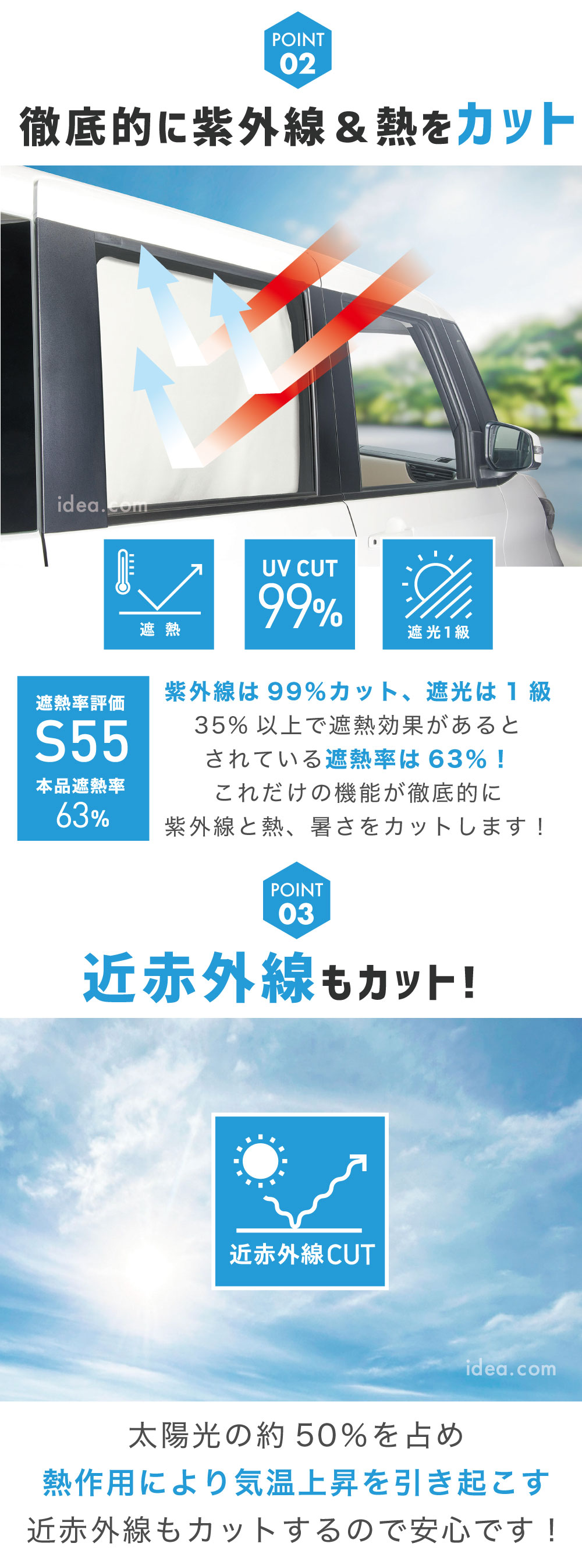 徹底的に紫外線&熱をカット