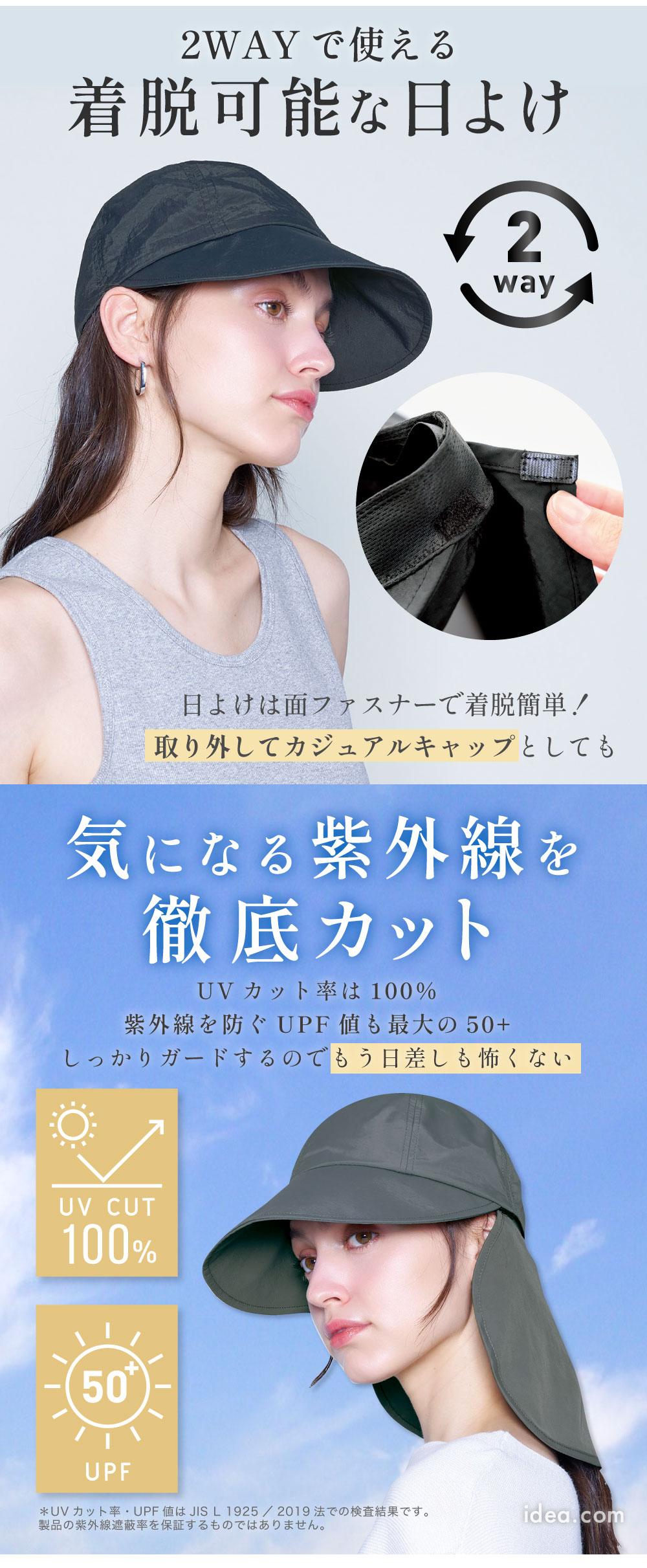 サンブロックラボビューティー ワイドブリムキャップ コジット