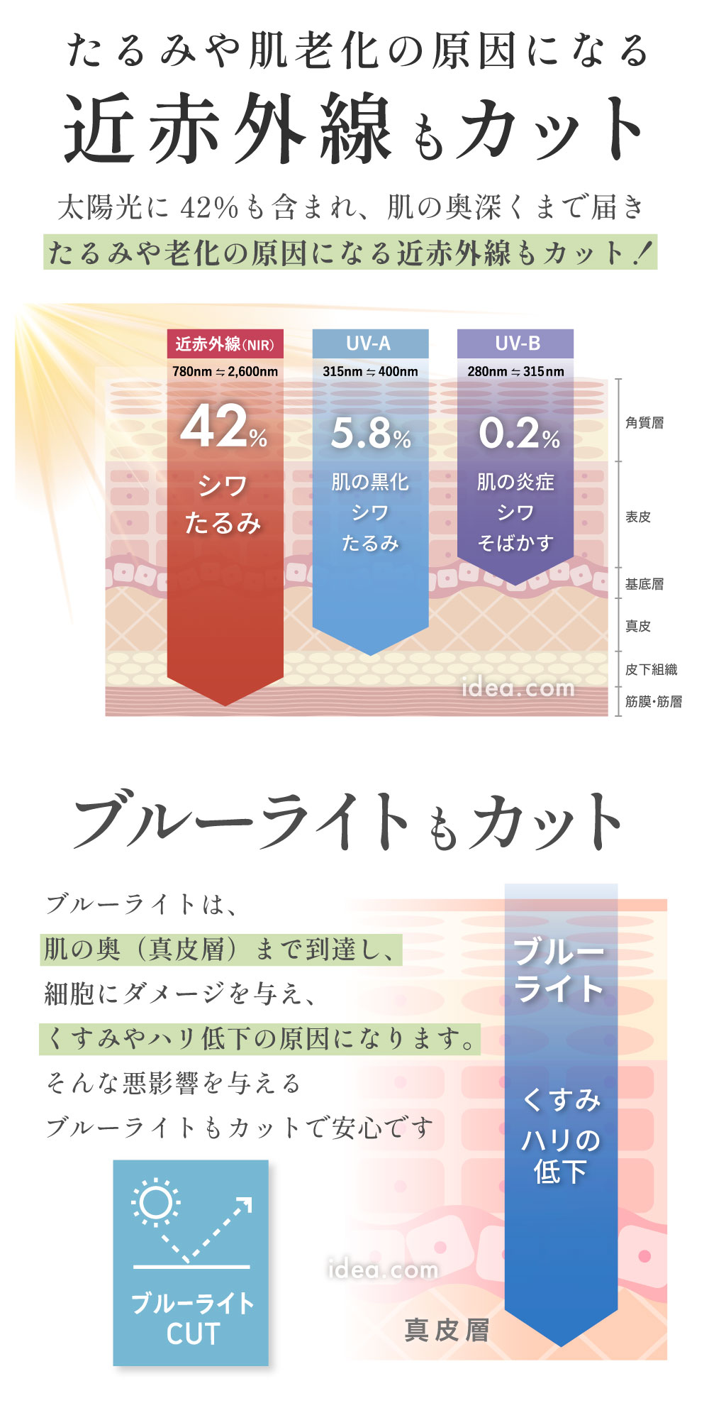 近赤外線もカット