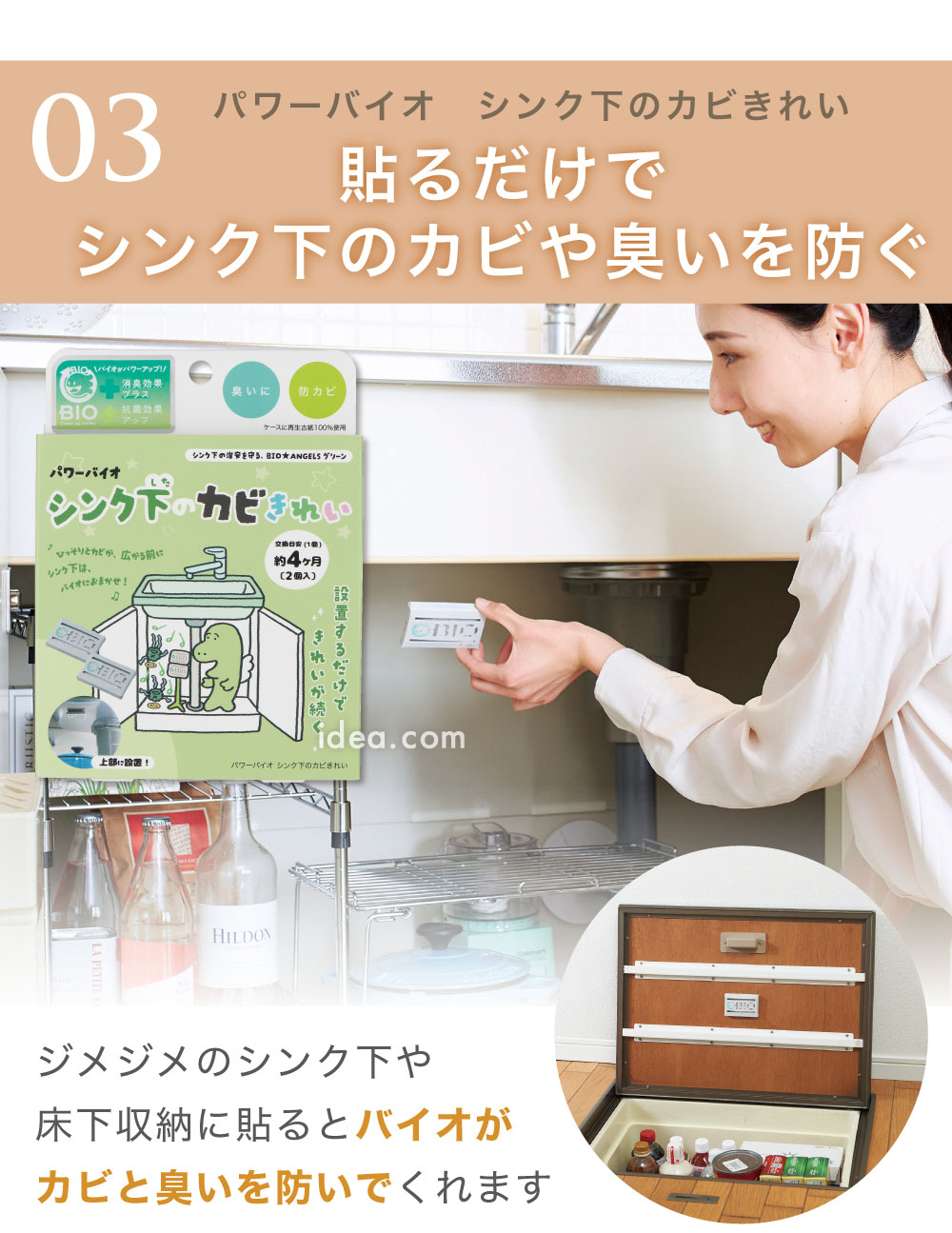 パワーバイオシンク下のカビきれい