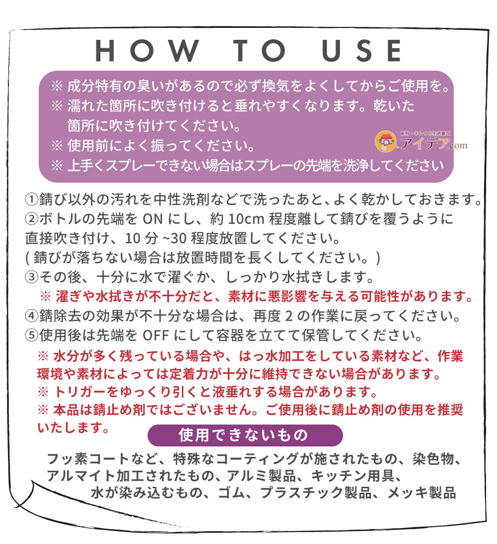 密着ジェル!サビ取り先生:ご使用方法