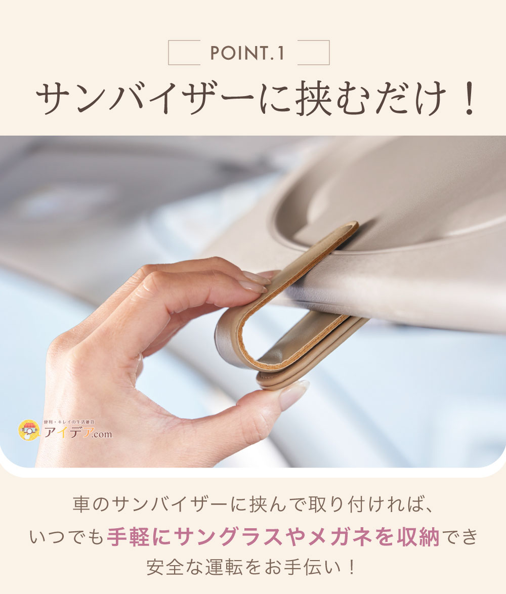 サンバイザーに挟むだけ!