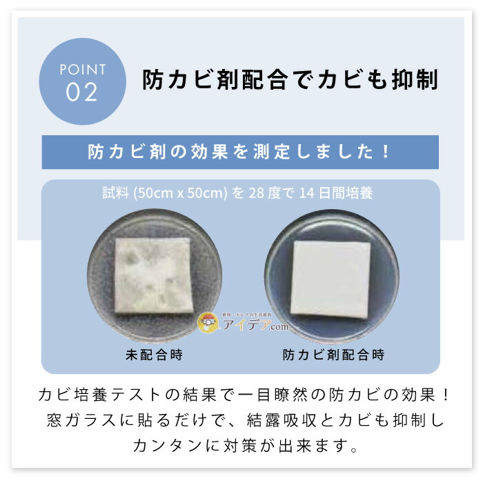 防カビ剤配合結露シート:カビ剤配合でカビも抑制材