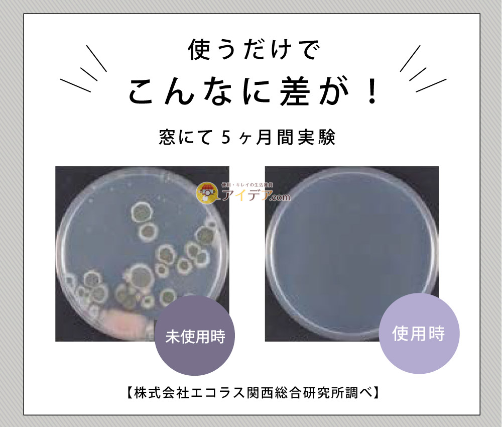 パワーバイオ窓のカビきれい:こんなに差が!