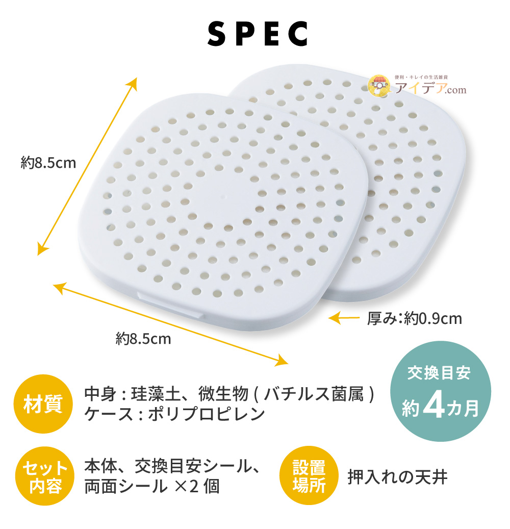 パワーバイオ押し入れのカビきれい 2個組:スペック