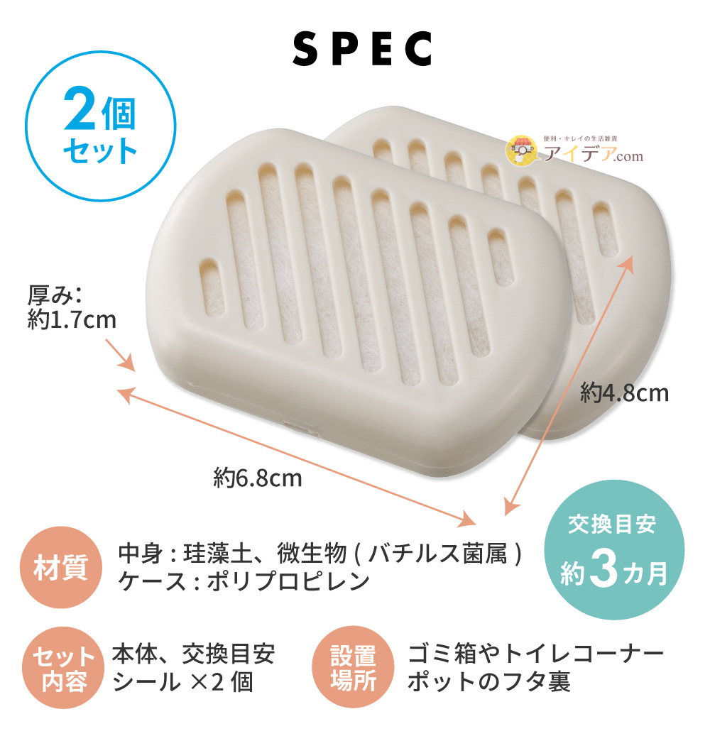 パワーバイオゴミ箱の臭いに 2個組:スペック