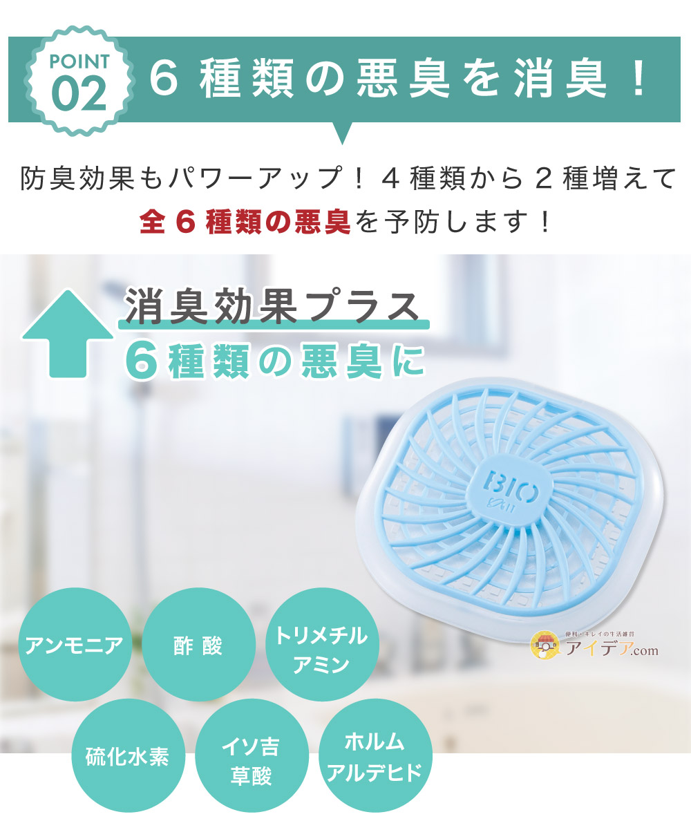 ハイパワーバイオ お風呂のカビきれい:6種類の悪臭を消臭!