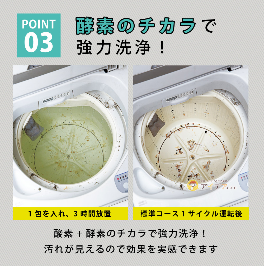 パワーバイオ洗濯槽のカビきれい:酵素のチカラで強力洗浄