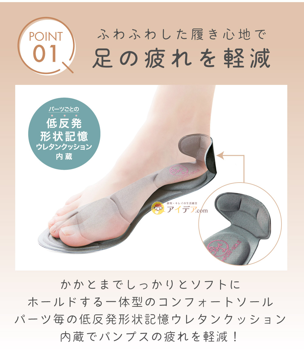 SLARIS美脚コンフォートソール HOLD:足の疲れを軽減