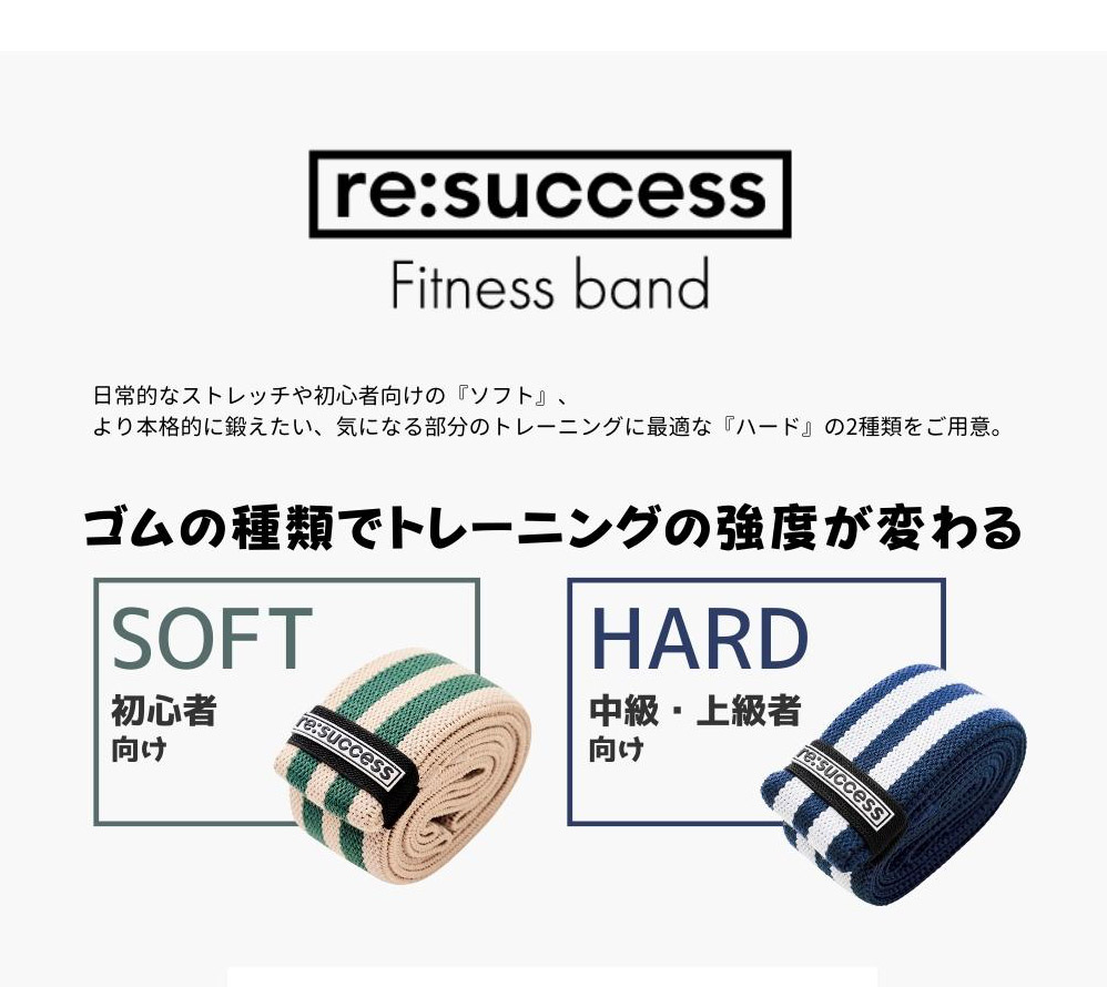 re:success fitness band :ゴムの強度でトレーニングが変わる
