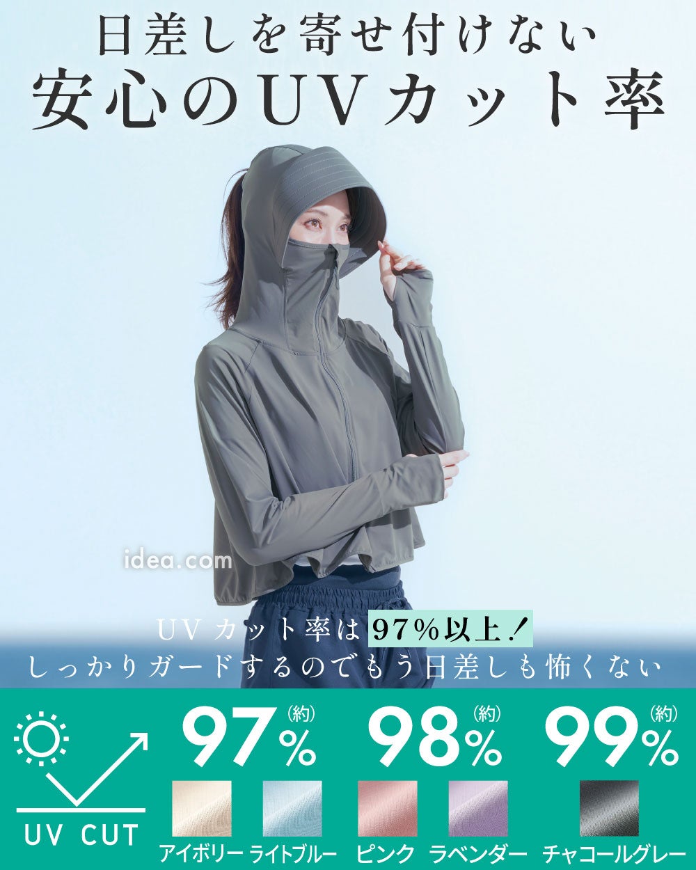 サンブロックラボ Sun Block LAB 爽壁 フェイスガードUVパーカー